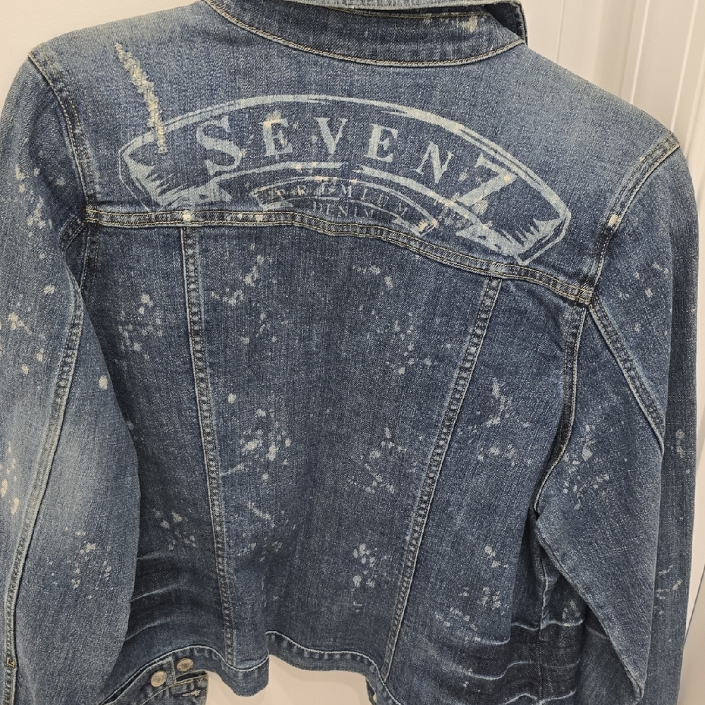NWT VINTAGE Seven7 Blue Jean Jacket SIZE 14/16 - Picture 3 of 6